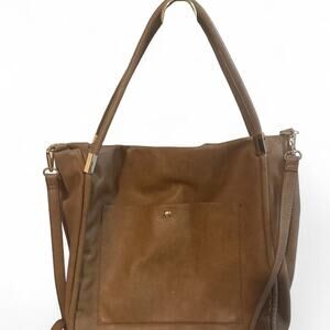 Brown leather shoulder bag
